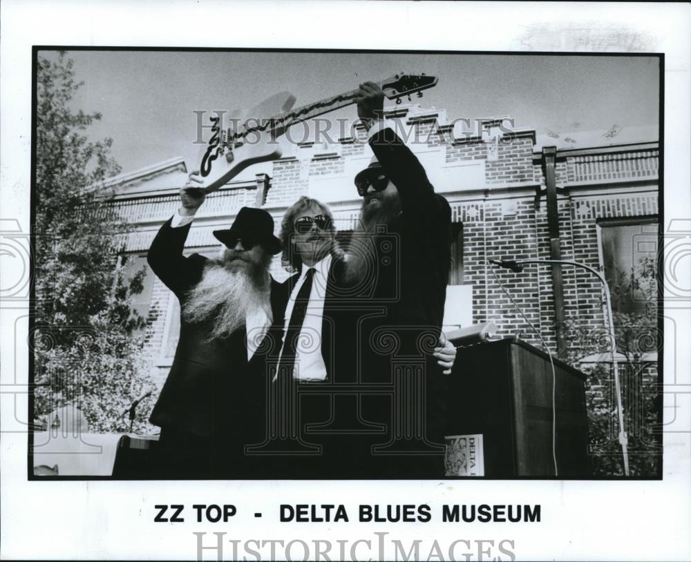 1990 Press Photo Billy Gibbons Frank Beard and Dusty Hill of ZZ Top - Historic Images