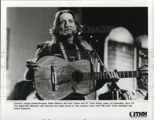 1993 Press Photo Willie Nelson at Farm Aid VI - cvp41556 - Historic Images
