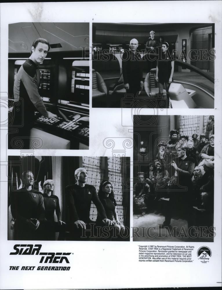 1987 Press Photo Brent Spiner Ben Kingsley in Star Trek The Next Generation - Historic Images