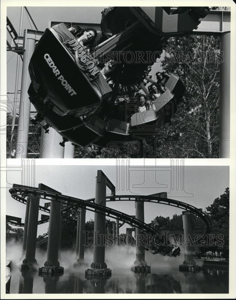 1987 Press Photo The different rides in the Cedar Point - Historic Images