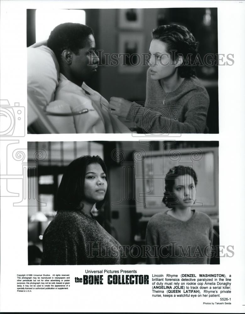 1999 Press Photo Denzel Washington Angelina Jolie " The Bone Collector" - Historic Images