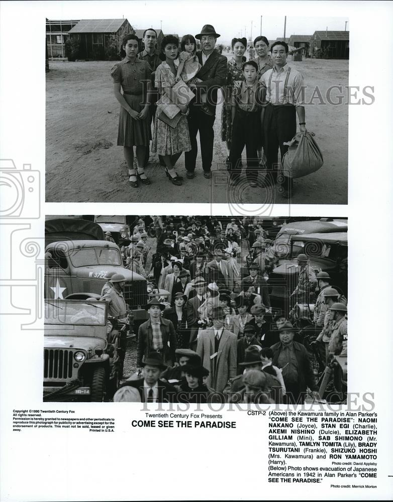 1990 Press Photo Naomi Nakano Stan Egi A. Nishino in Come See the Paradise - Historic Images