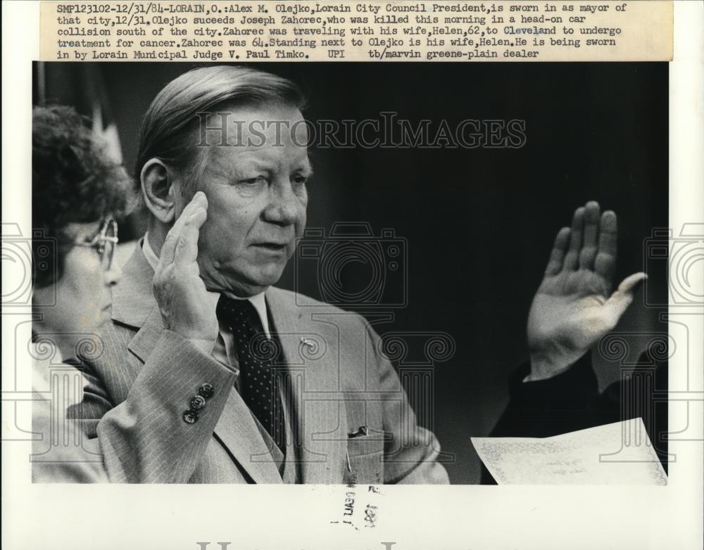 1985 Press Photo Alex M Olejko New Lorain Mayor - Historic Images