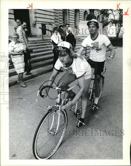 1979 Press Photo Marit Osten and Tope Maerland are Norwegian cyclist - Historic Images