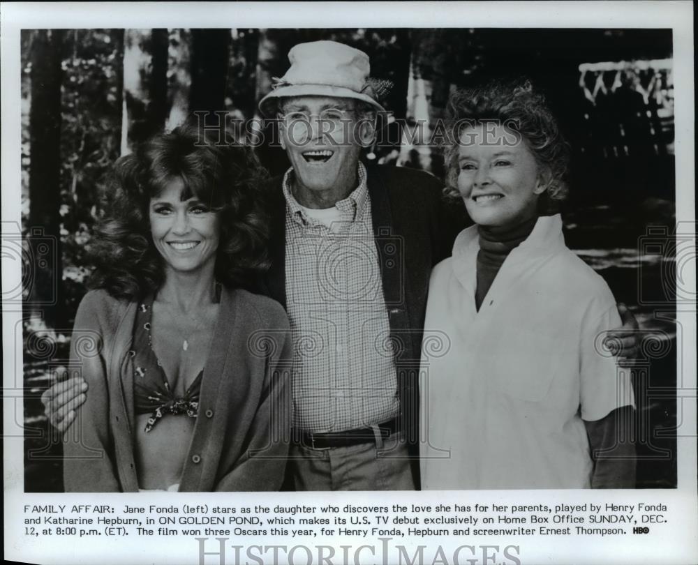 1983 Press Photo Jane Fonda Henry Ford Katharine Hepburn &quot;On Golden Pond&quot; - Historic Images