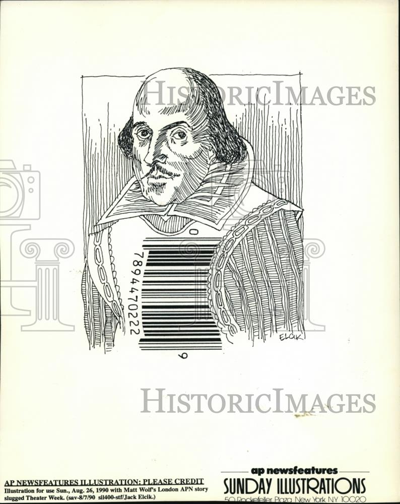 1990 Press Photo William Shakespeare - Historic Images