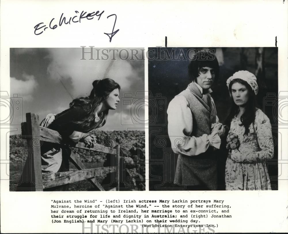 1982 Press Photo Mary Larkin and Jon English star in Against the Wind - Historic Images