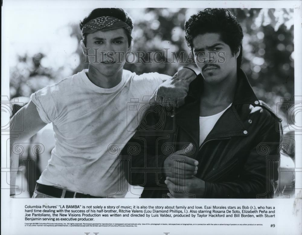 1987 Press Photo Lou Diamond Phillips &amp; Easai Morales in La Bamba - cvp50644 - Historic Images