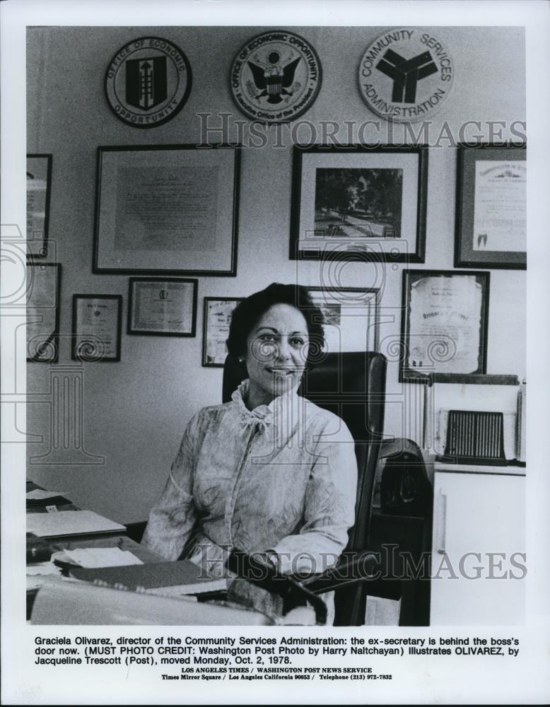 1978 Press Photo Graciela Olivarrez Director Community Services Administration - Historic Images