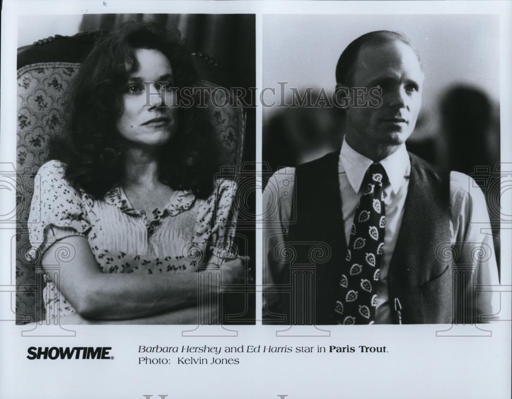 1991 Press Photo Barbara Hershey and Ed Harris in "Paris Trout" - cvp49962 - Historic Images