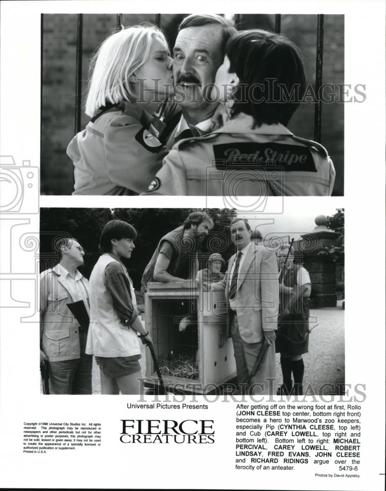 1997 Press Photo John Cleese Cynthia Cleese Carey Lowell Michael Perci ...