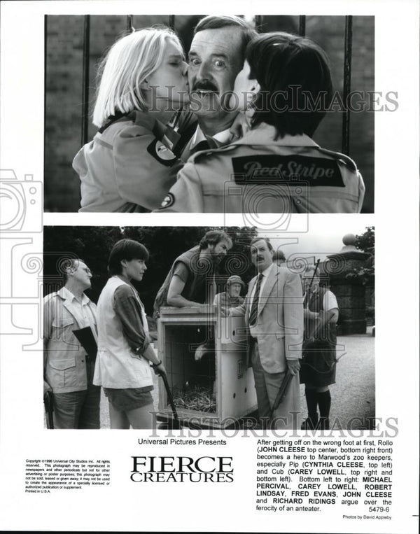 1997 Press Photo John Cleese Cynthia Cleese Carey Lowell Michael Perci ...