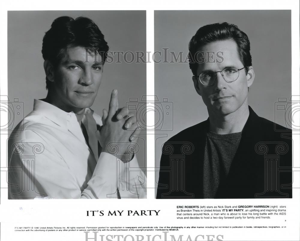 1996 Press Photo Eric Roberts, Gregory Harrison in It's My Party - cvp56475 - Historic Images