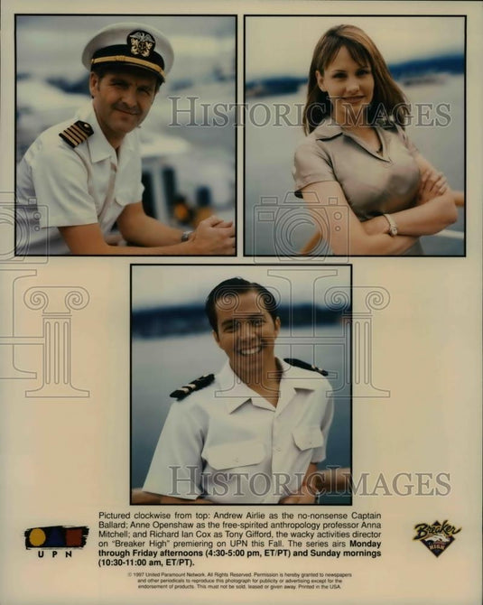 1997 Press Photo Andrew Airlie Anne Openshaw Richard Ian Cox on Breaker High - Historic Images