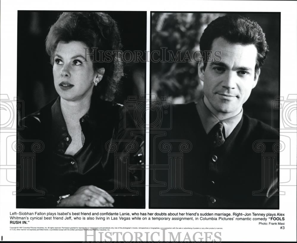 1997 Press Photo Siobhan Fallon and Jon Tenney star in Fools Rush In - cvp42282 - Historic Images