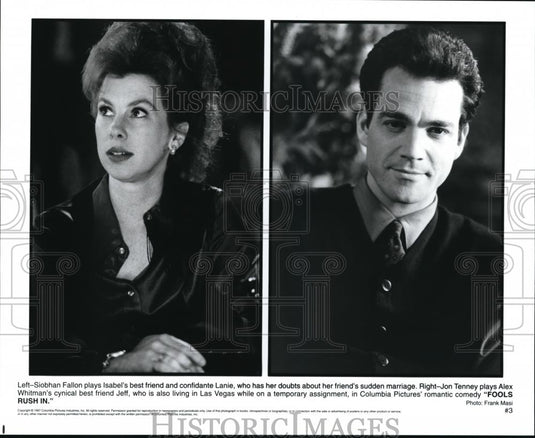 1997 Press Photo Siobhan Fallon and Jon Tenney star in Fools Rush In - cvp42282 - Historic Images