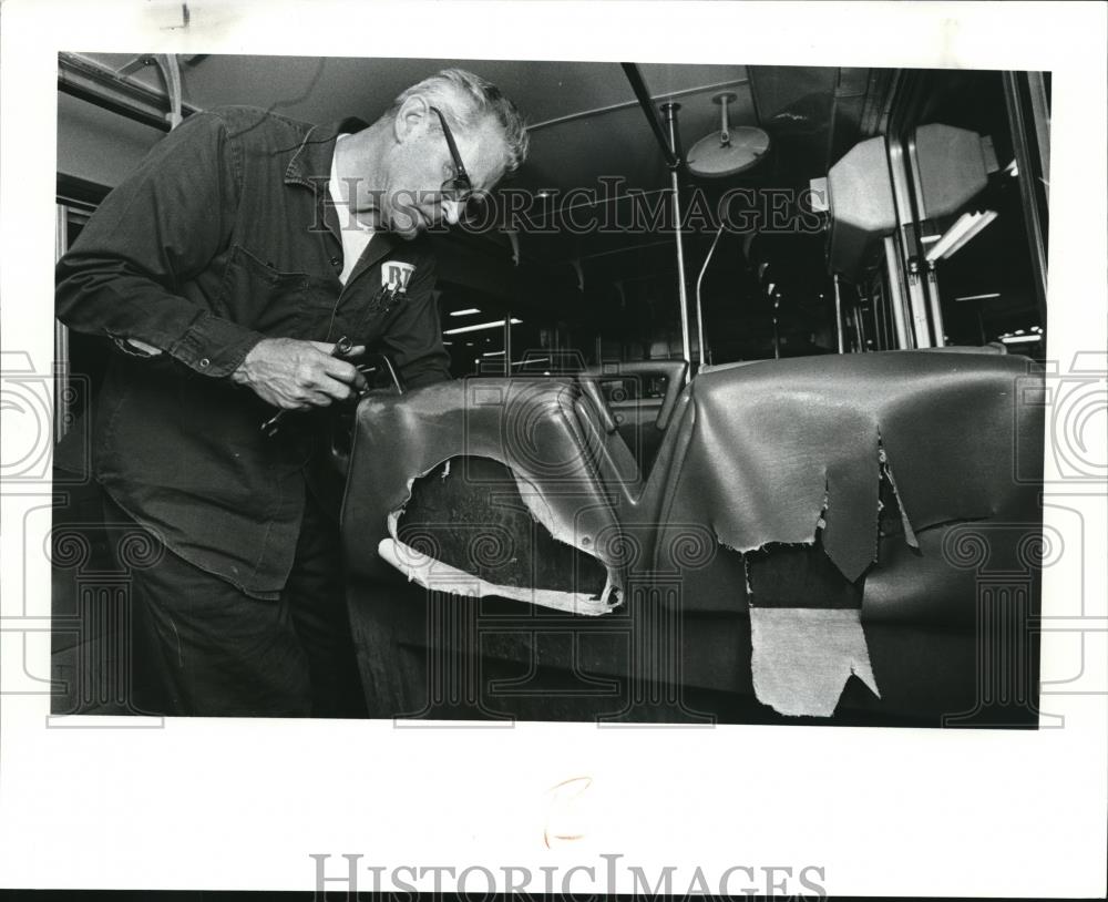 1982 Press Photo RTA seat repair - Historic Images
