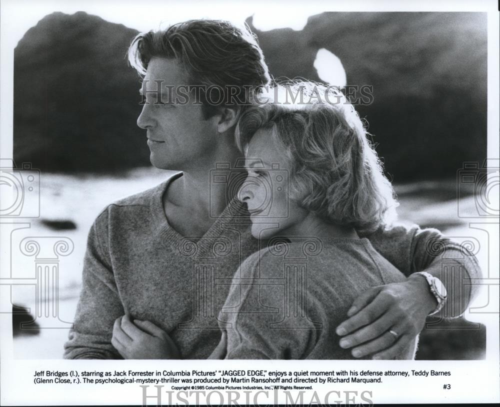 1985 Press Photo Jeff Bridges, Glenn Close in Jagged Edge - cvp52181 - Historic Images