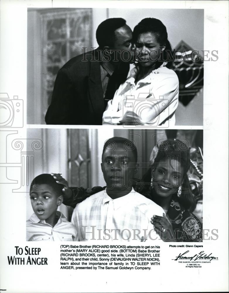 1990 Press Photo Richard Brooks Mary Alice Sheryl Lee Ralph Devon Walter Nixon - Historic Images