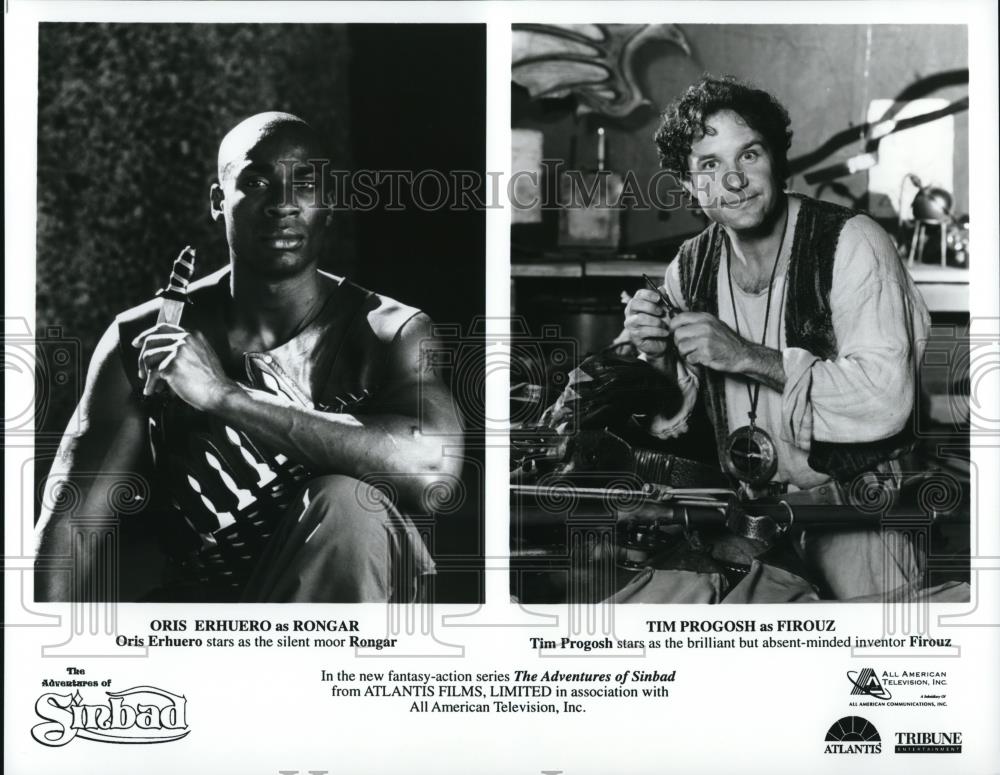 1996 Press Photo Oris Erhuero Tim Progosh on The Adventures of Sinbad - Historic Images