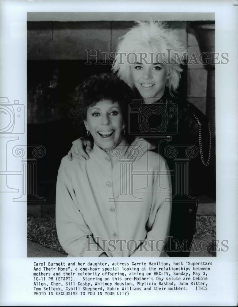 Press Photo Carol Burnett Carrie Hamilton on Superstars and Their Moms - Historic Images