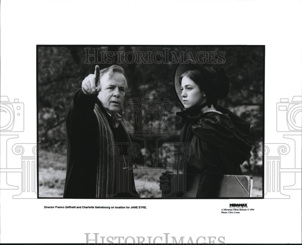 1996 Press Photo Franco Zeffirelli directs Charlotte Gainsbourg in Jane Eyre - Historic Images