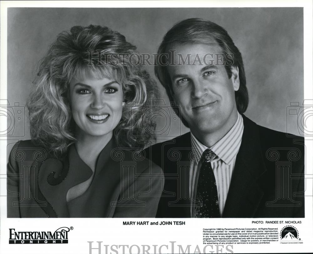 1990 Press Photo Mary Hart and John Tesh Entertainment Tonight - cvp56574 - Historic Images