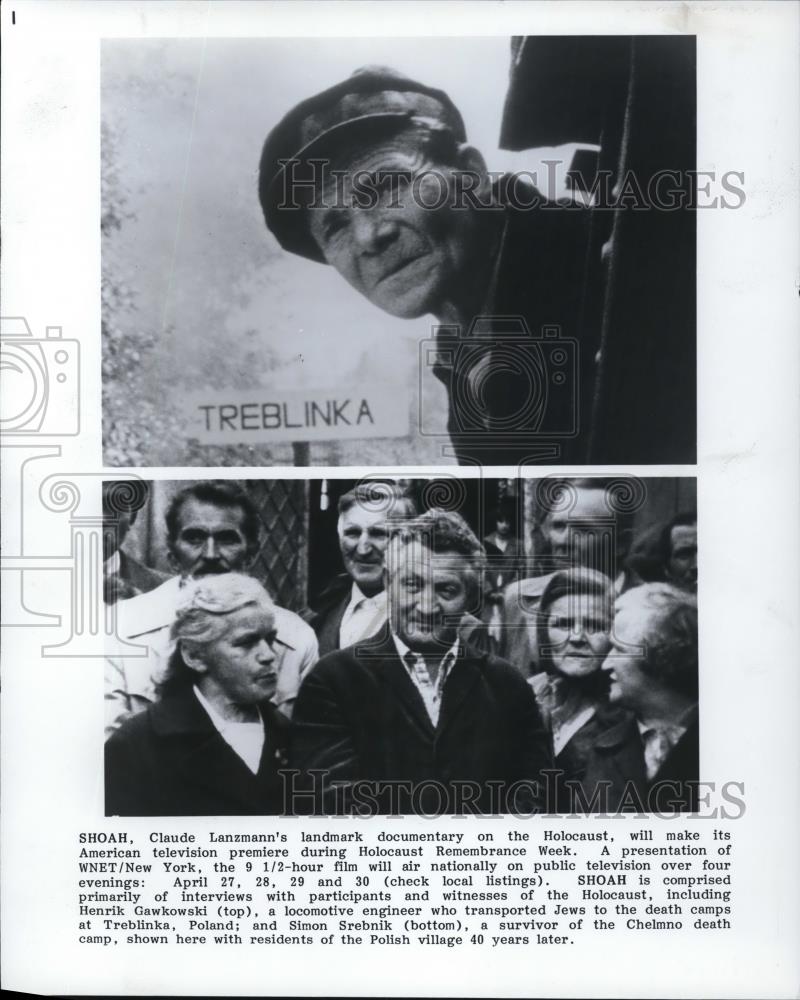 1986 Press Photo Henrik Gawkowski &amp; Simon Srebnik in Shoah - Historic Images