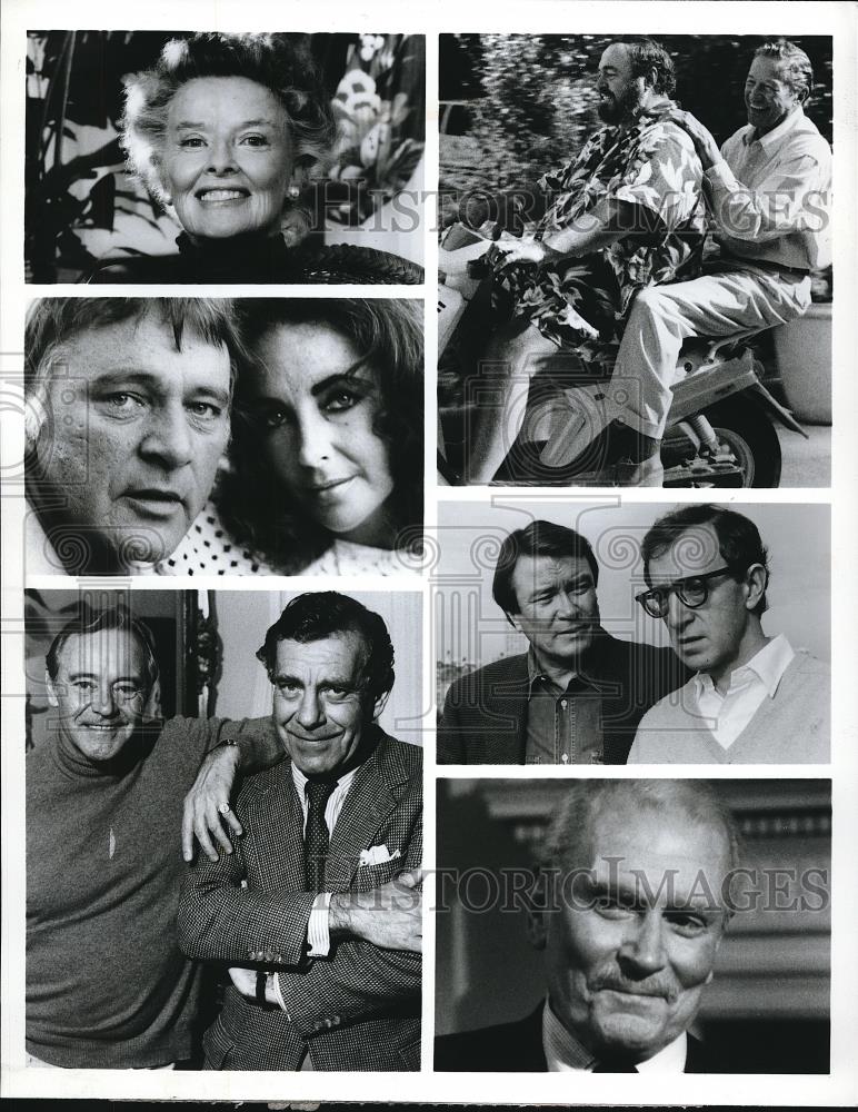 1993 Press Photo Katherine Hepburn Woody Allen Morley Safer on 60 Minutes - Historic Images