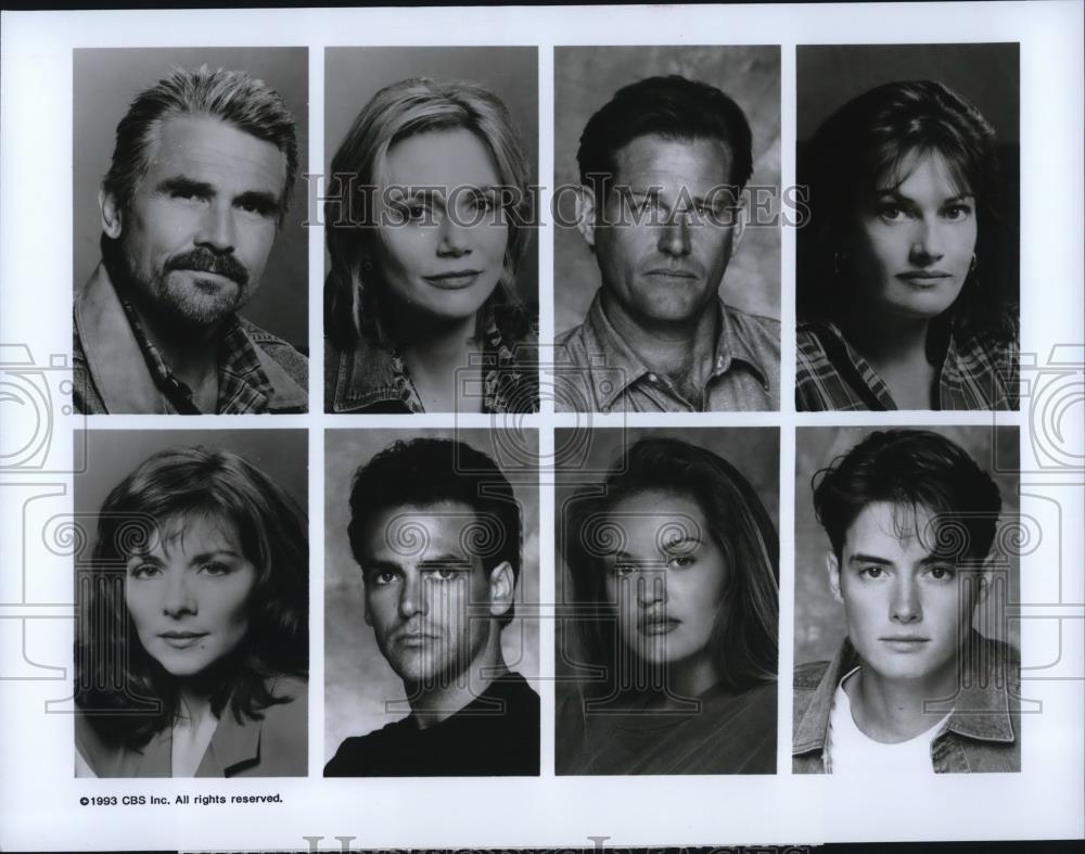 1993 Press Photo James Brolin, Peggy Lipton, & Cast of Angel Falls - Historic Images