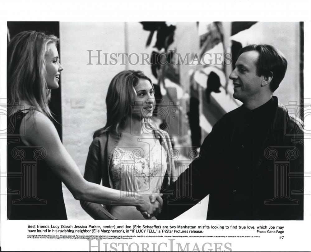 1996 Press Photo Sarah Jessica Parker, Eric Schaeffer in If Lucy Fell - Historic Images