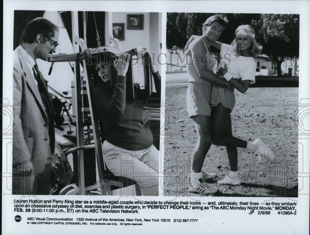 1988 Press Photo Lauren Hutton and Perry King in "Perfect People" - Historic Images