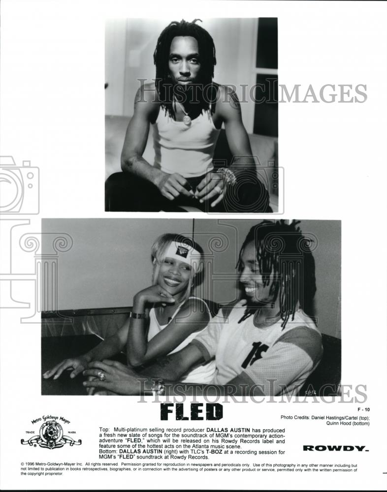 1996 Press Photo Dallas Austin and T-Boz Recording the Fled Soundtrack - Historic Images