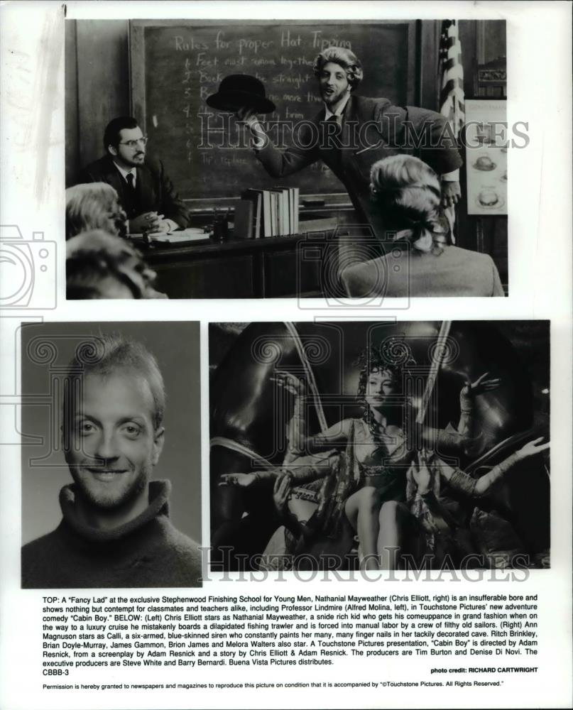1994 Press Photo Chris Elliott & Cast of Cabin Boy - Historic Images