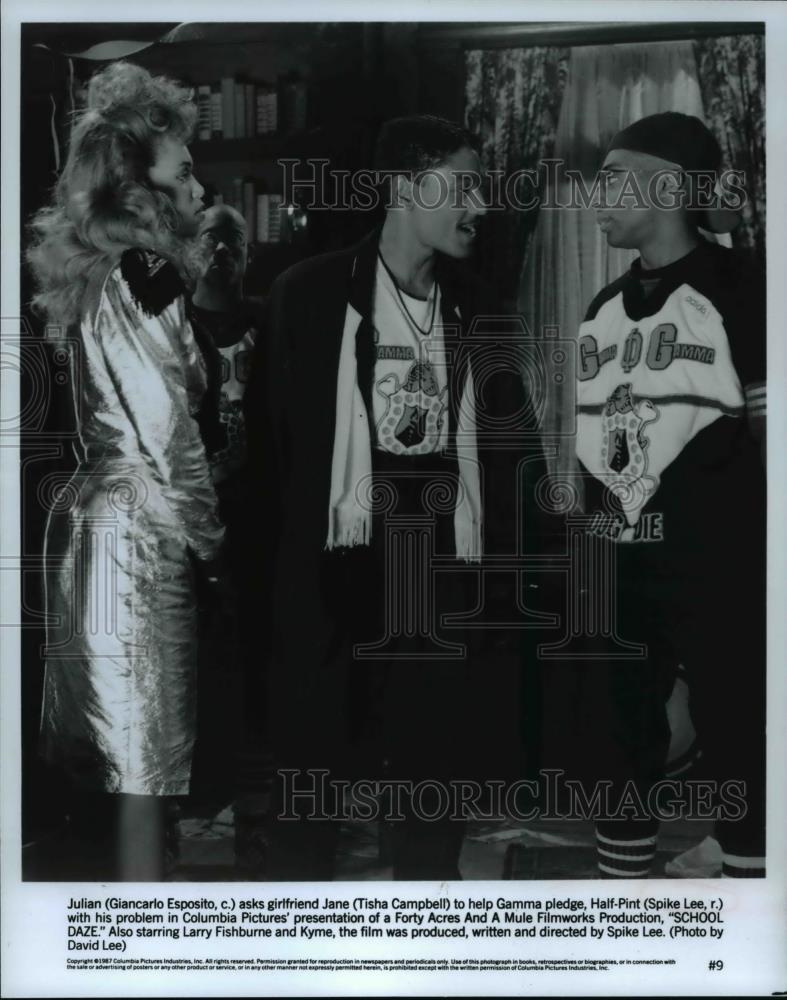 1988 Press Photo Giancarlo Esposito Tisha Campbell and Spike Lee in School Daze - Historic Images