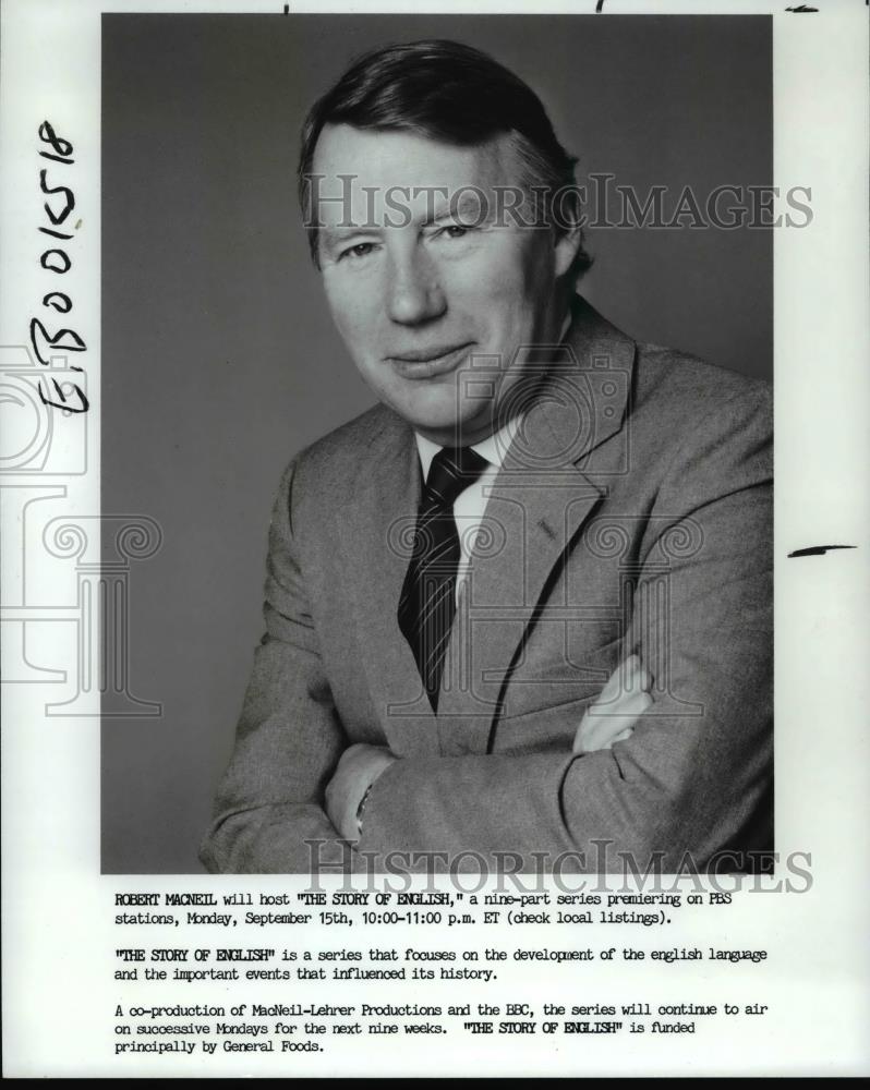 1992 Press Photo Robert MacNeil Host of The Story of English - Historic Images