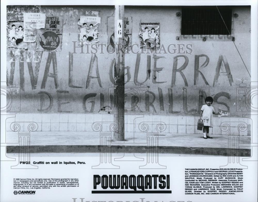 1988 Press Photo PWQ2 Graffiti on Wall in Powaqqatsi - Historic Images