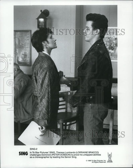 1989 Press Photo Tri-Star Pictures presents Sing with Lorraine Bracco and Peter - Historic Images