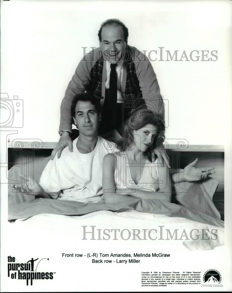 1995 Press Photo Tom Amandes Melinda McGraw Larry Miller Pursuit of Happiness - Historic Images