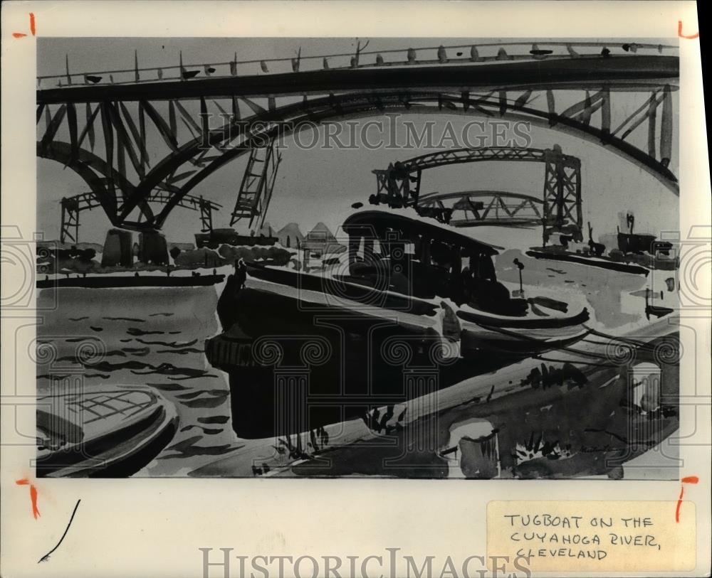 1980 Press Photo Tugboat painting - Historic Images