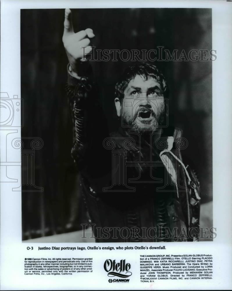 1987 Press Photo Justino Diaz in &quot;Otello&quot; - Historic Images