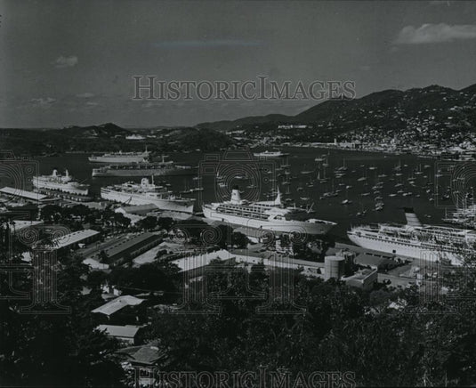 1991 Press Photo Eleven super fun ships at the harbor of Virgin Islands - Historic Images