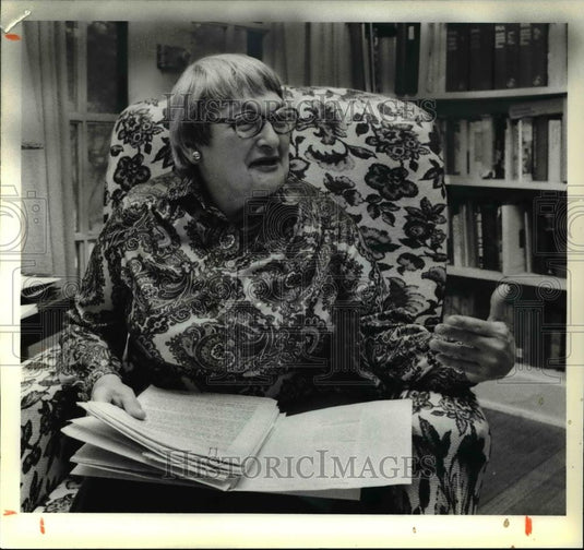 1979 Press Photo Jean Tussey, PD Printer & Labor author, 3400 Euclid Hts - Historic Images