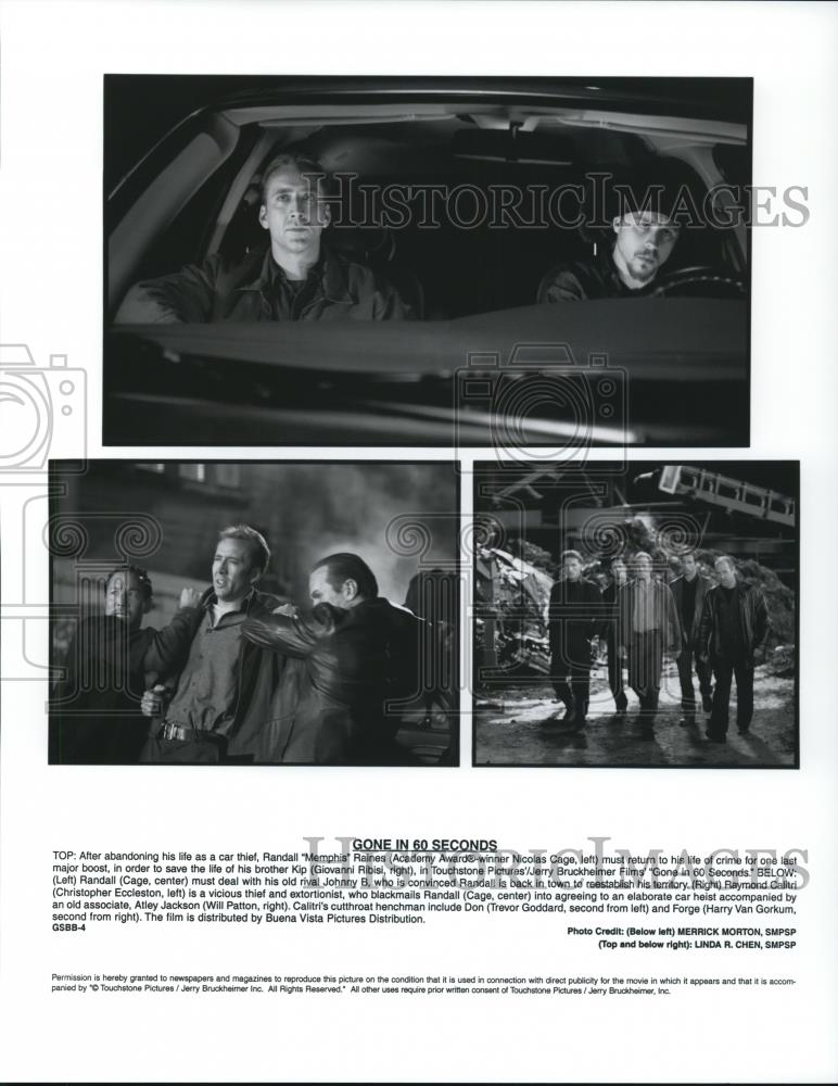 Undated Press Photo Nicolas Cage &amp; Giovanni Ribisi in Gone in 60 Seconds - Historic Images