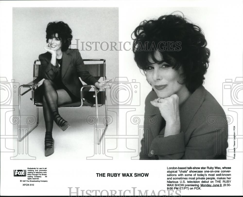 1997 Press Photo The Ruby Wax Show Historic Images 1997-press-photo-the-ruby-wax-show-historic-images