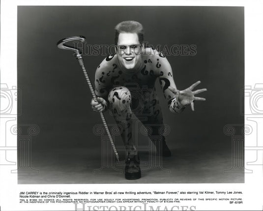 1995 Press Photo Jim Carey Batman Forever - Historic Images