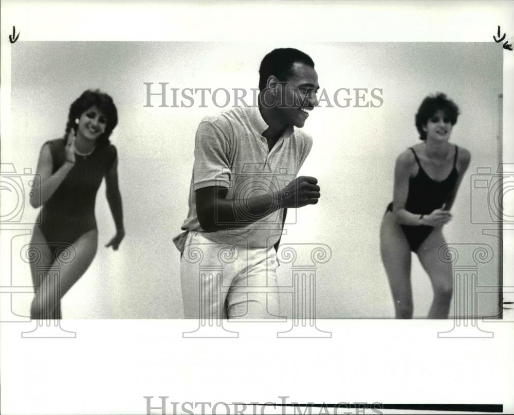 1985 Press Photo Bridgette Pozzuto, Bernarr Ferbee &amp; Lisa Lynch, Cleo Production - Historic Images