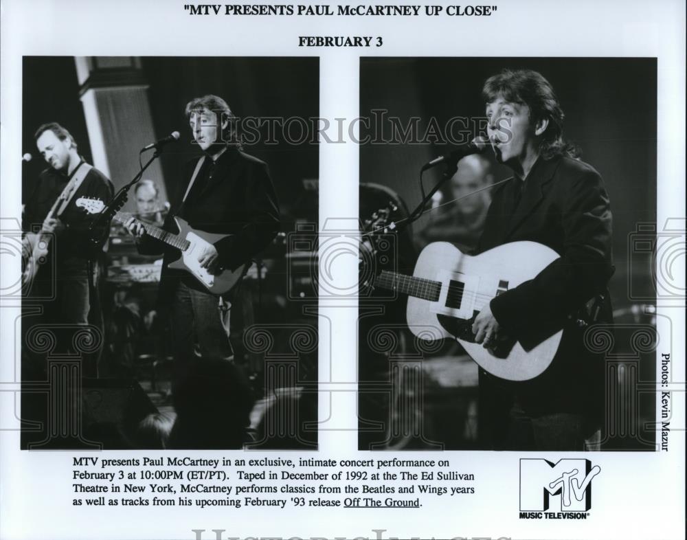 1992 Press Photo MTV Presents Paul McCartney Up Close - Historic Images