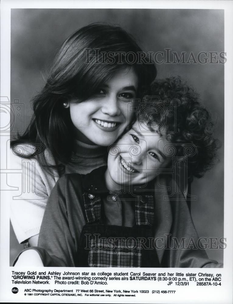 1991 Press Photo Tracey Gold & Ashley Johnson in Growing Pains - Historic Images