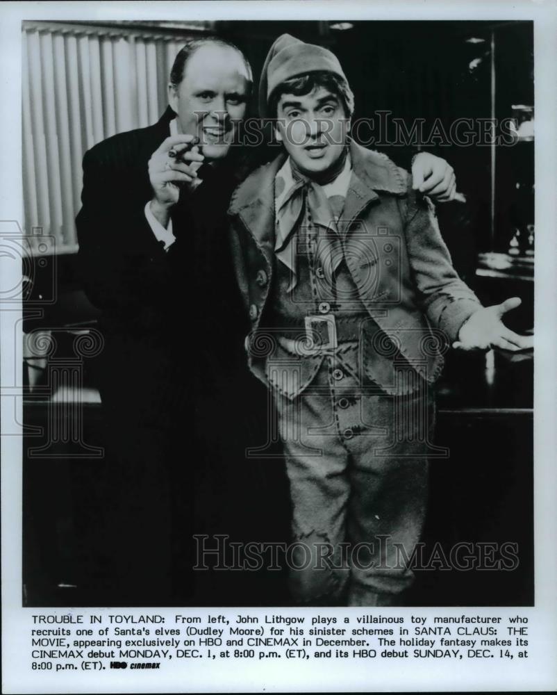 1986 Press Photo John Lithgow and Dudley Moore star in Santa Claus The Movie - Historic Images